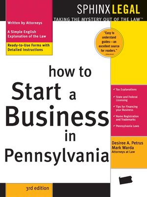 cover image of How to Start a Business in Pennsylvania, 3E